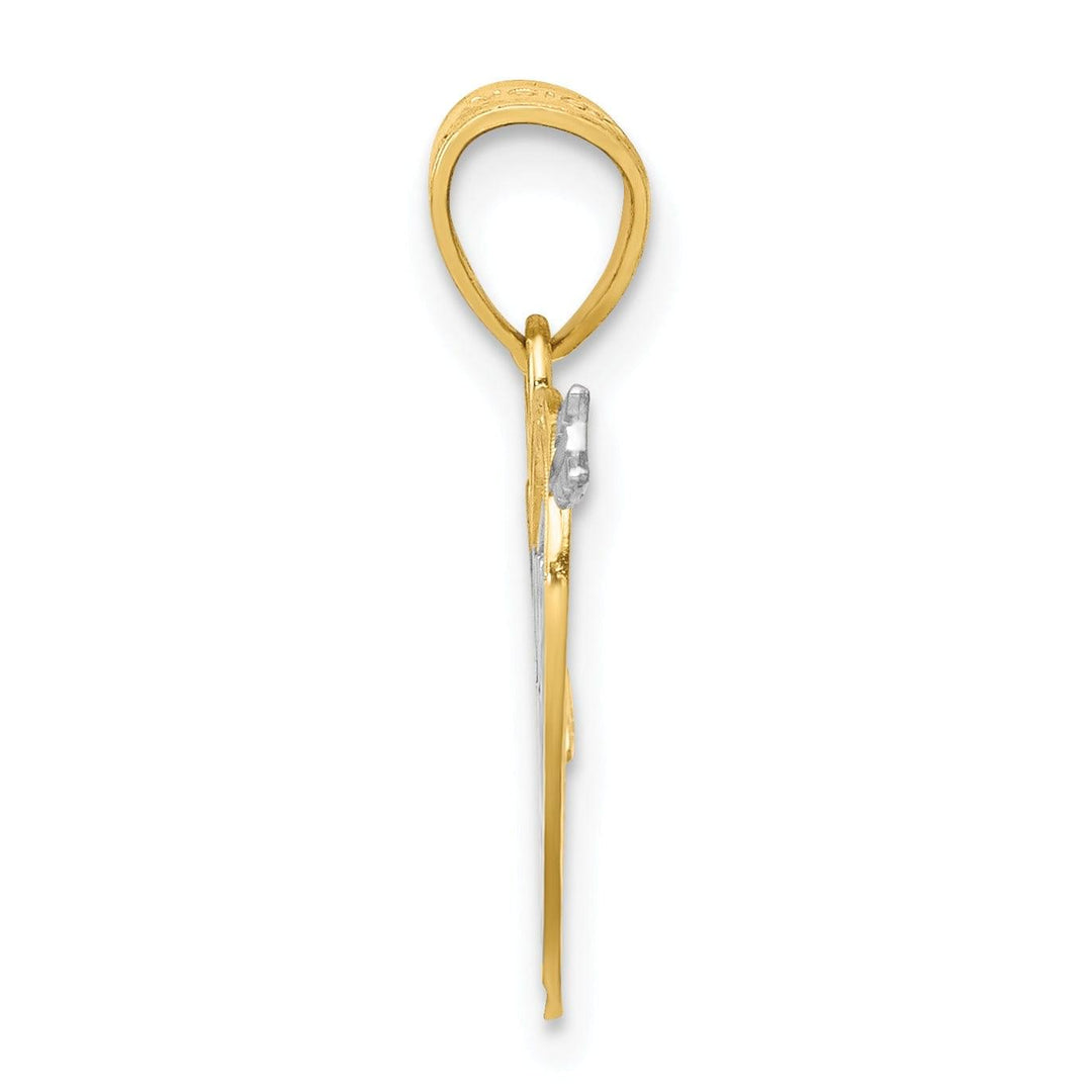 Lovely Rita's Pendants & Charms 10k Two Tone Gold Cupid Arrow I Love You Charm