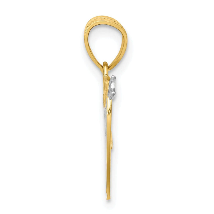 Lovely Rita's Pendants & Charms 10k Two Tone Gold Cupid Arrow I Love You Charm