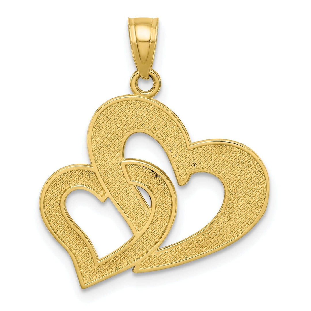 Lovely Rita's Pendants & Charms 10k Two Tone Gold Double Heart Charm Pendant