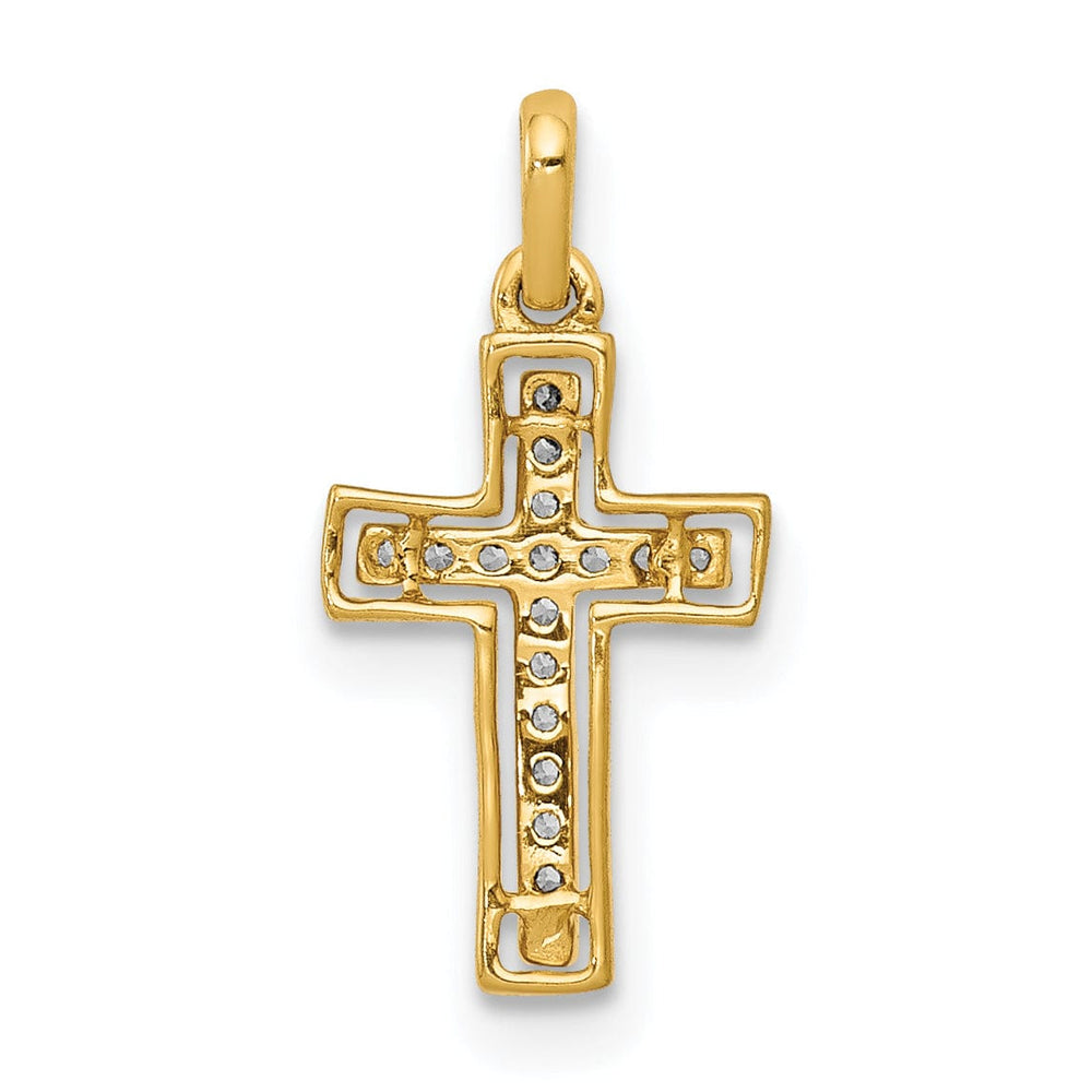 Lovely Rita's Pendants & Charms 14k and White Rhodium 1/20 CT Diamond Classic Cross Pendant