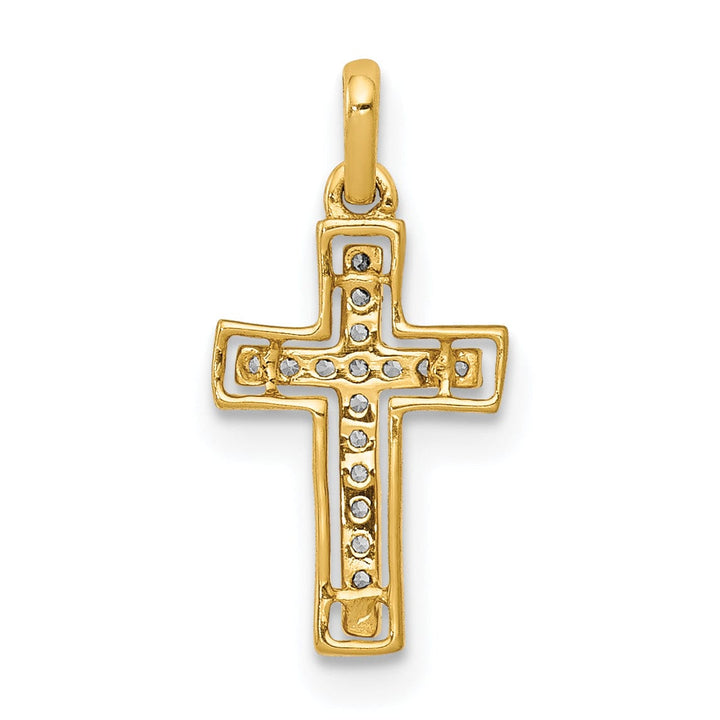 Lovely Rita's Pendants & Charms 14k and White Rhodium 1/20 CT Diamond Classic Cross Pendant