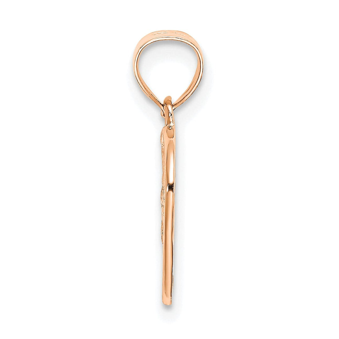 Lovely Rita's Pendants & Charms 14K Gold Rose Polished Textured Finish Woven Filigree Heart Pendant