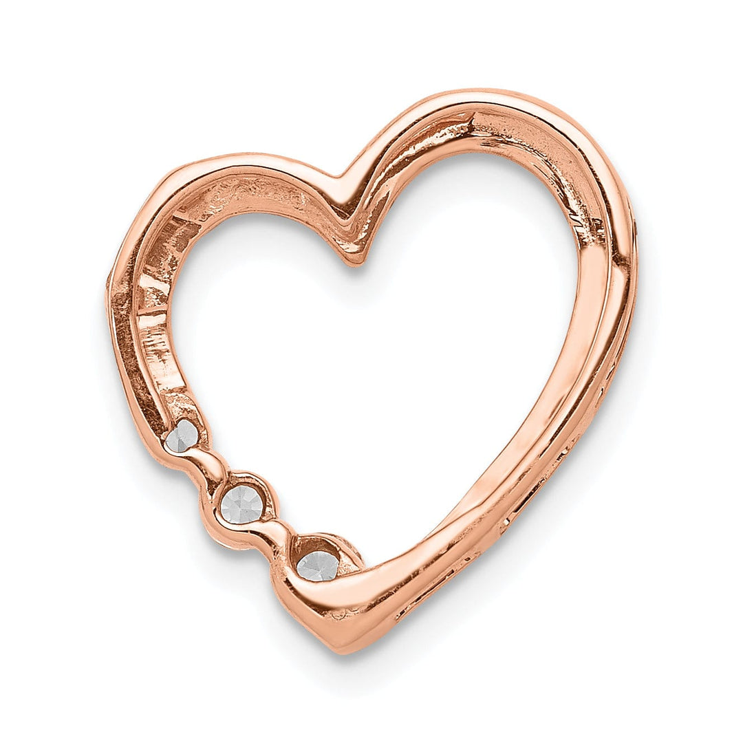 Lovely Rita's Pendants & Charms 14k Rose Gold 1/6ct. Diamond Heart Chain Slide Pendant