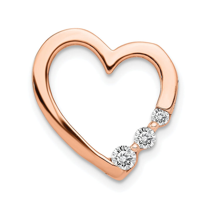 Lovely Rita's Pendants & Charms 14k Rose Gold 1/6ct. Diamond Heart Chain Slide Pendant