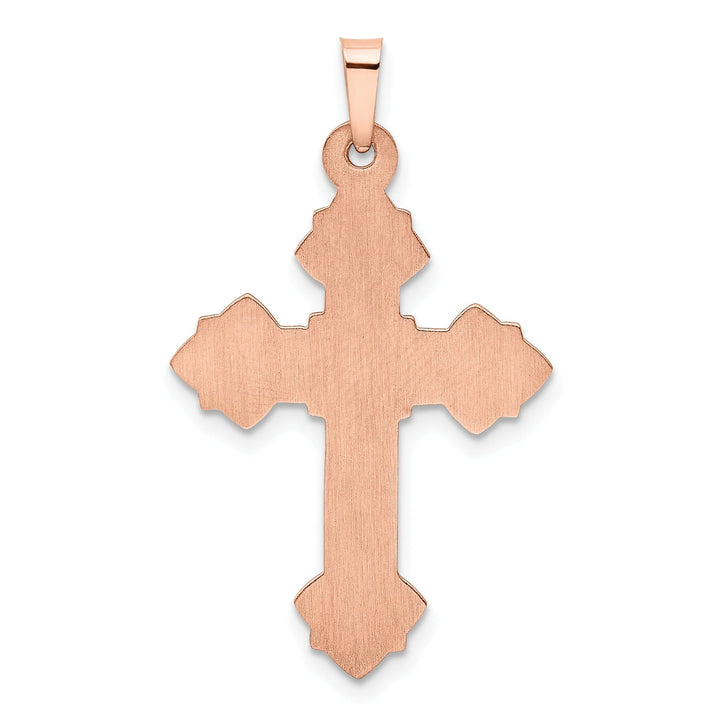 Lovely Rita's Pendants & Charms 14K Rose Gold Fleur de Lis Bold Design Cross Pendant