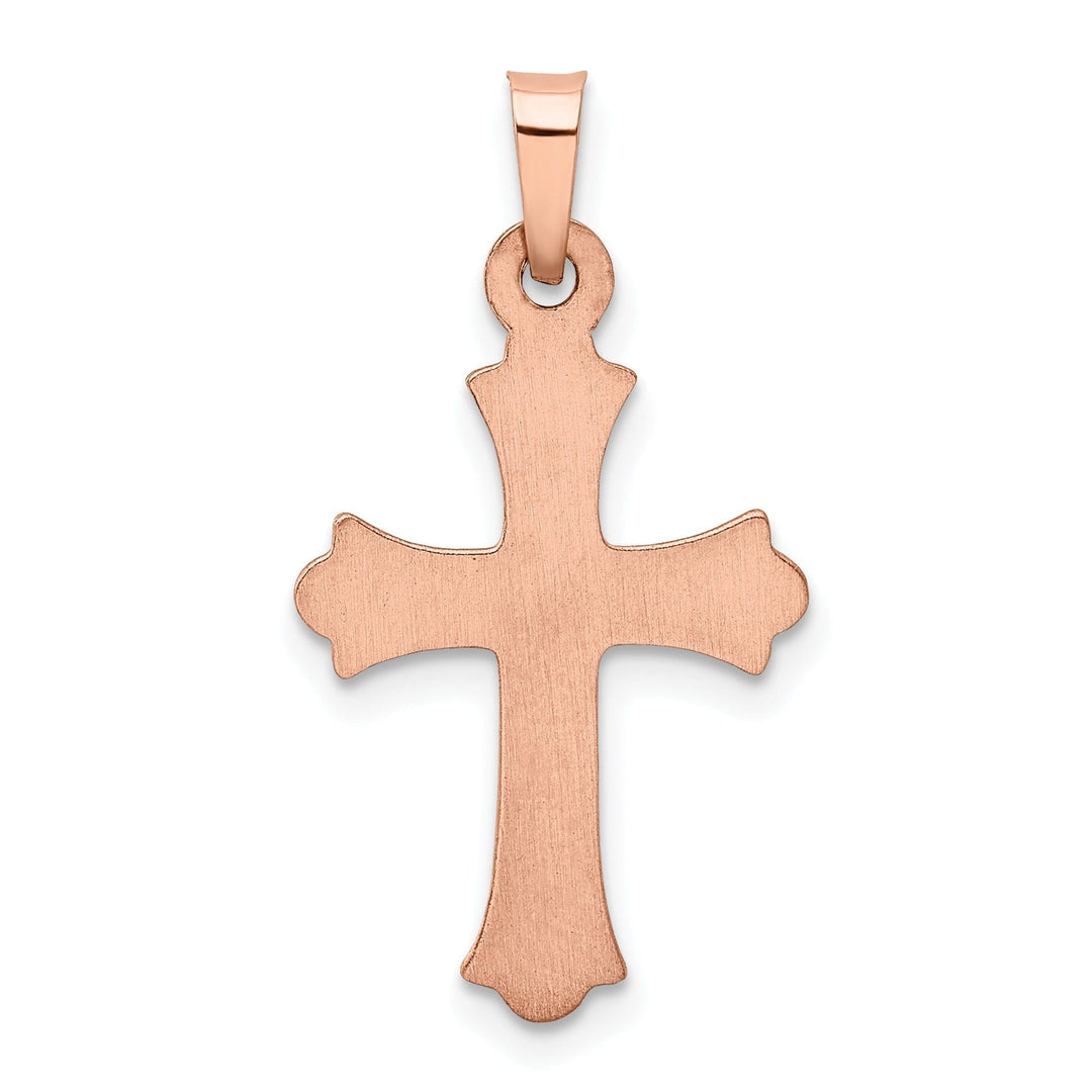 Lovely Rita's Pendants & Charms 14K Rose Gold Fleur de Lis Cross Pendant