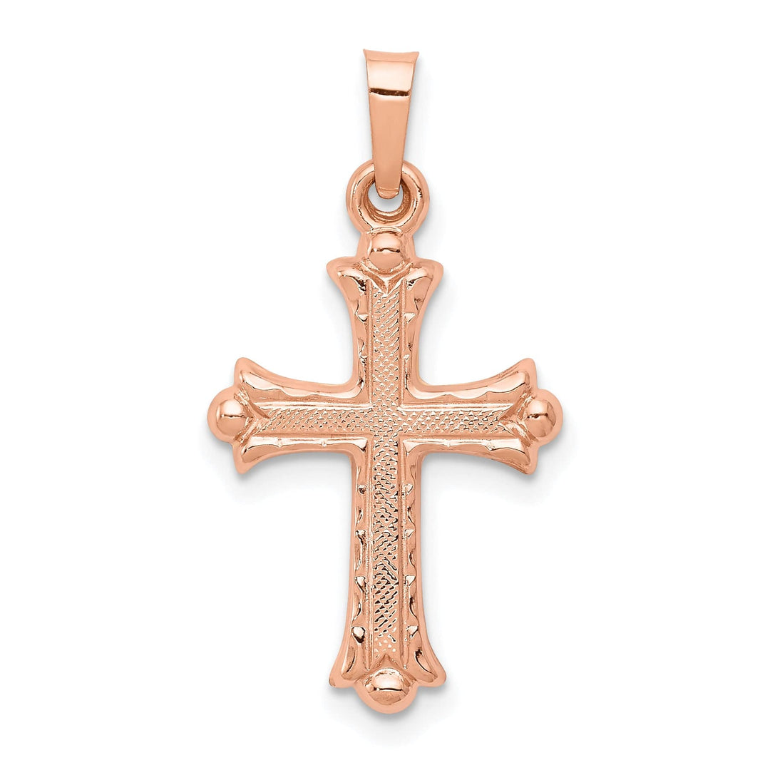 Lovely Rita's Pendants & Charms 14K Rose Gold Fleur de Lis Cross Pendant