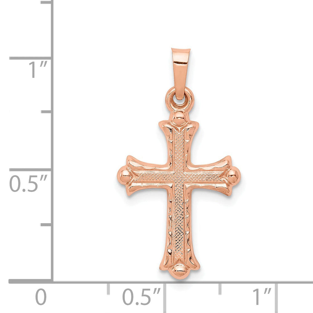 Lovely Rita's Pendants & Charms 14K Rose Gold Fleur de Lis Cross Pendant