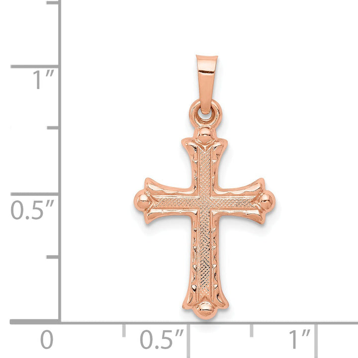 Lovely Rita's Pendants & Charms 14K Rose Gold Fleur de Lis Cross Pendant
