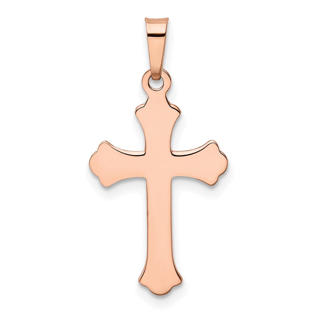 Lovely Rita's Pendants & Charms 14k Rose Gold Fleur de Lis Design Cross Pendant