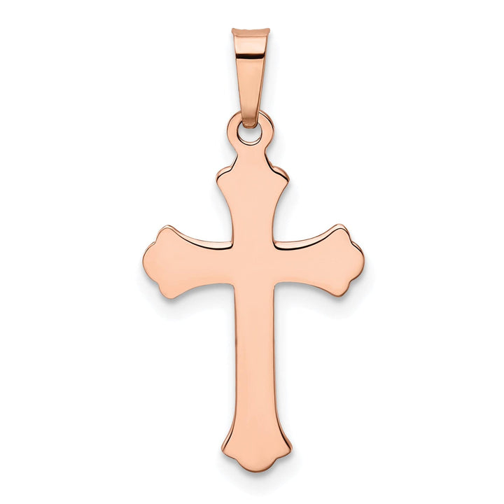 Lovely Rita's Pendants & Charms 14k Rose Gold Fleur de Lis Design Cross Pendant