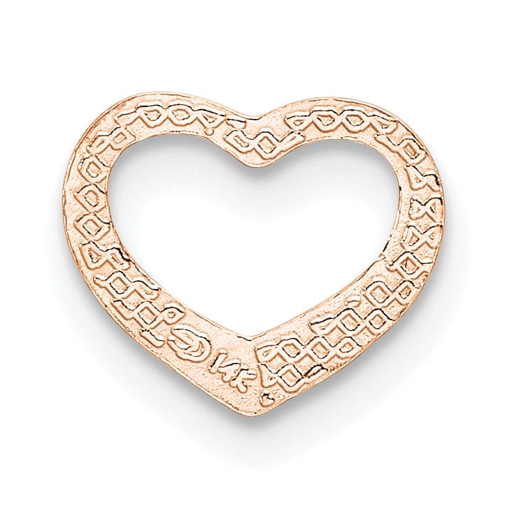 Lovely Rita's Pendants & Charms 14K Rose Gold Heart Design Chain Slide Pendant