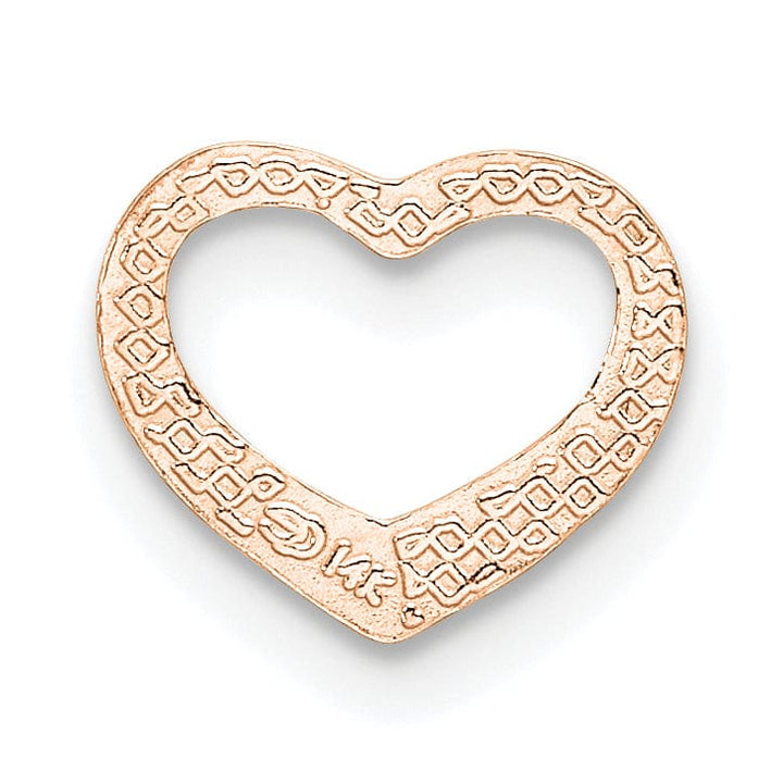 Lovely Rita's Pendants & Charms 14K Rose Gold Heart Design Chain Slide Pendant