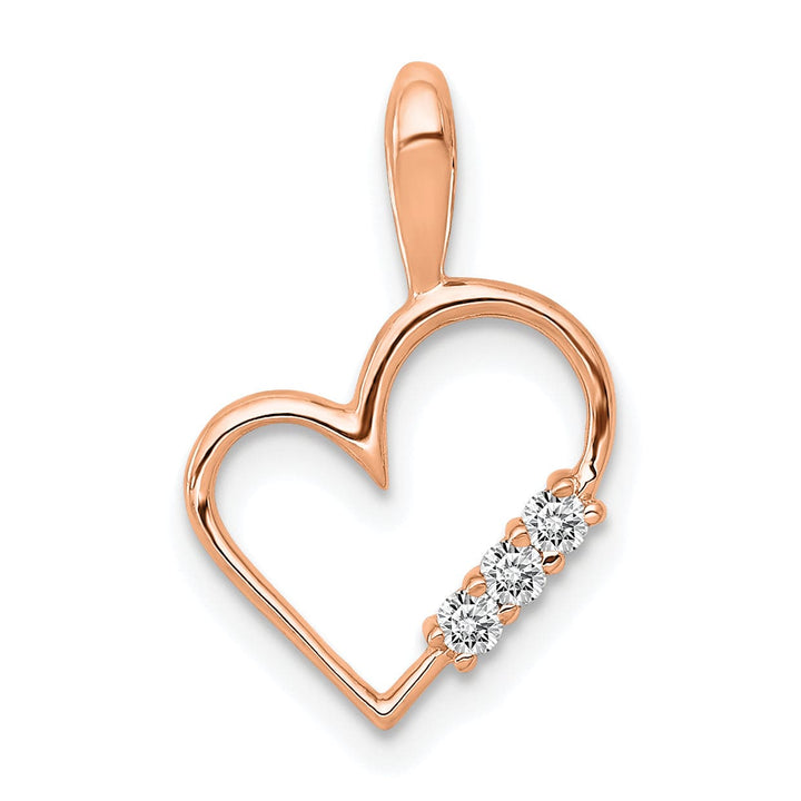 Lovely Rita's Pendants & Charms 14k Rose Gold l1 Clarity G-I Color 1/20ct. Diamond Heart Pendant