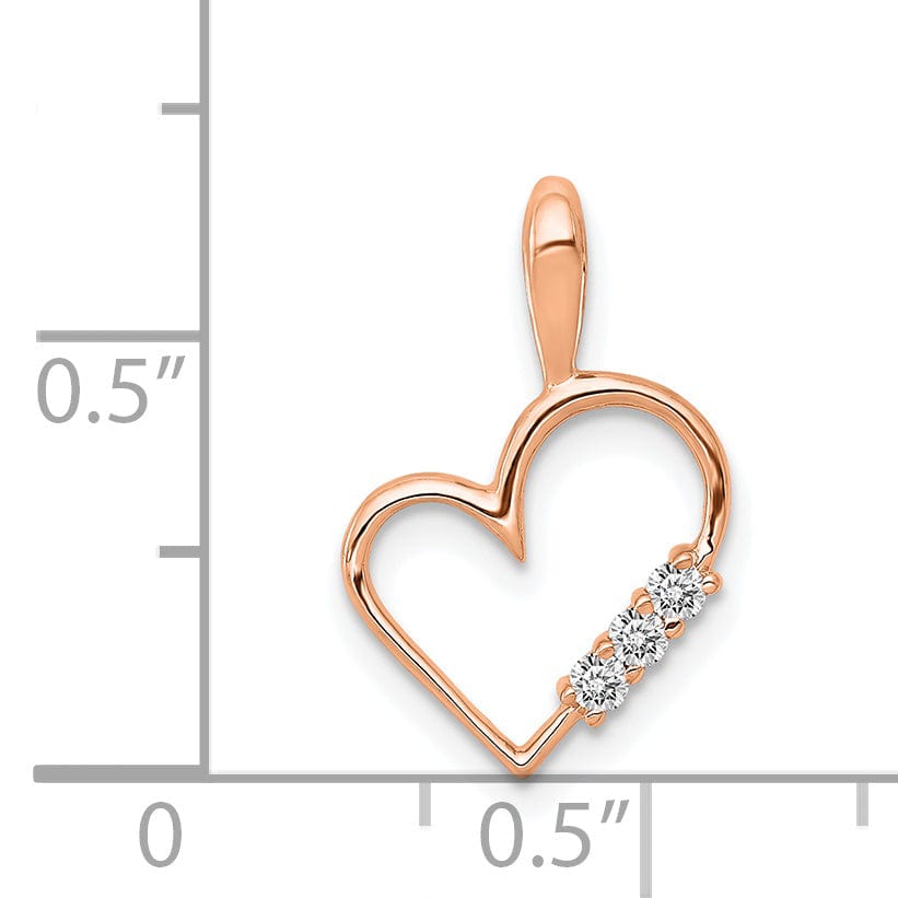 Lovely Rita's Pendants & Charms 14k Rose Gold l1 Clarity G-I Color 1/20ct. Diamond Heart Pendant