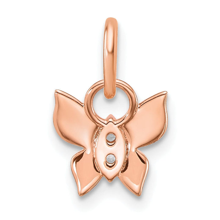 Lovely Rita's Pendants & Charms 14K Rose Gold Polished Finish Diamond Butterfly Charm