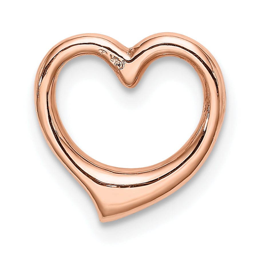 Lovely Rita's Pendants & Charms 14K Rose Gold Polished Heart Design Chain Slide Pendant