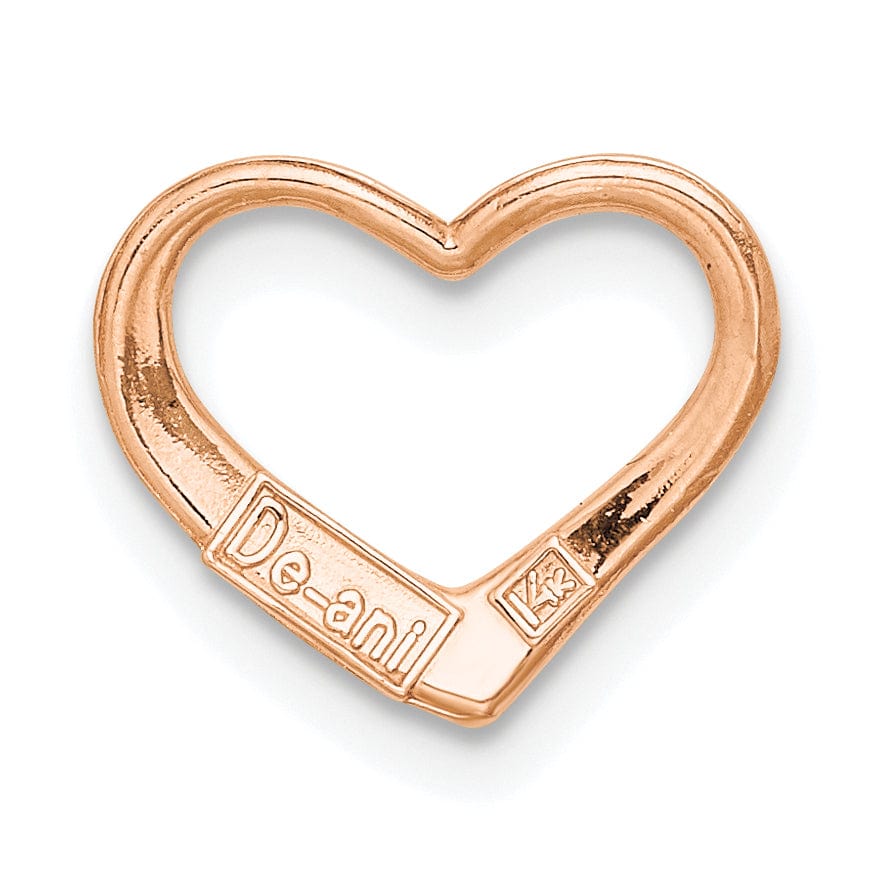 Lovely Rita's Pendants & Charms 14K Rose Gold Polished Heart Design Slide Pendant