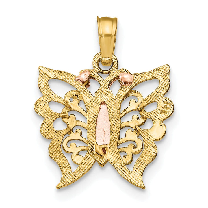 Lovely Rita's Pendants & Charms 14k Tri-Color Gold Butterfly Cut Out Design Pendant