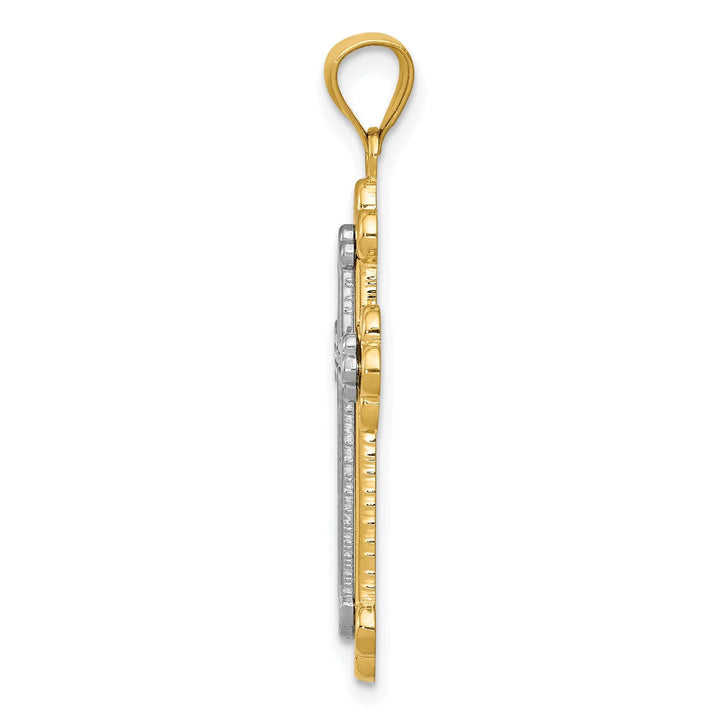 Lovely Rita's Pendants & Charms 14k Two Gold Fleur de Lis Cross Pendant