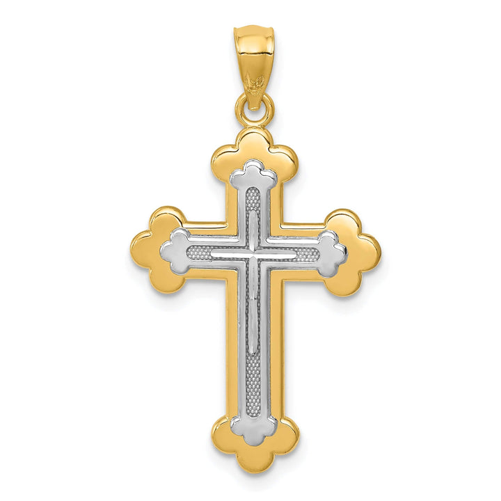 Lovely Rita's Pendants & Charms 14k Two Gold Fleur de Lis Cross Pendant
