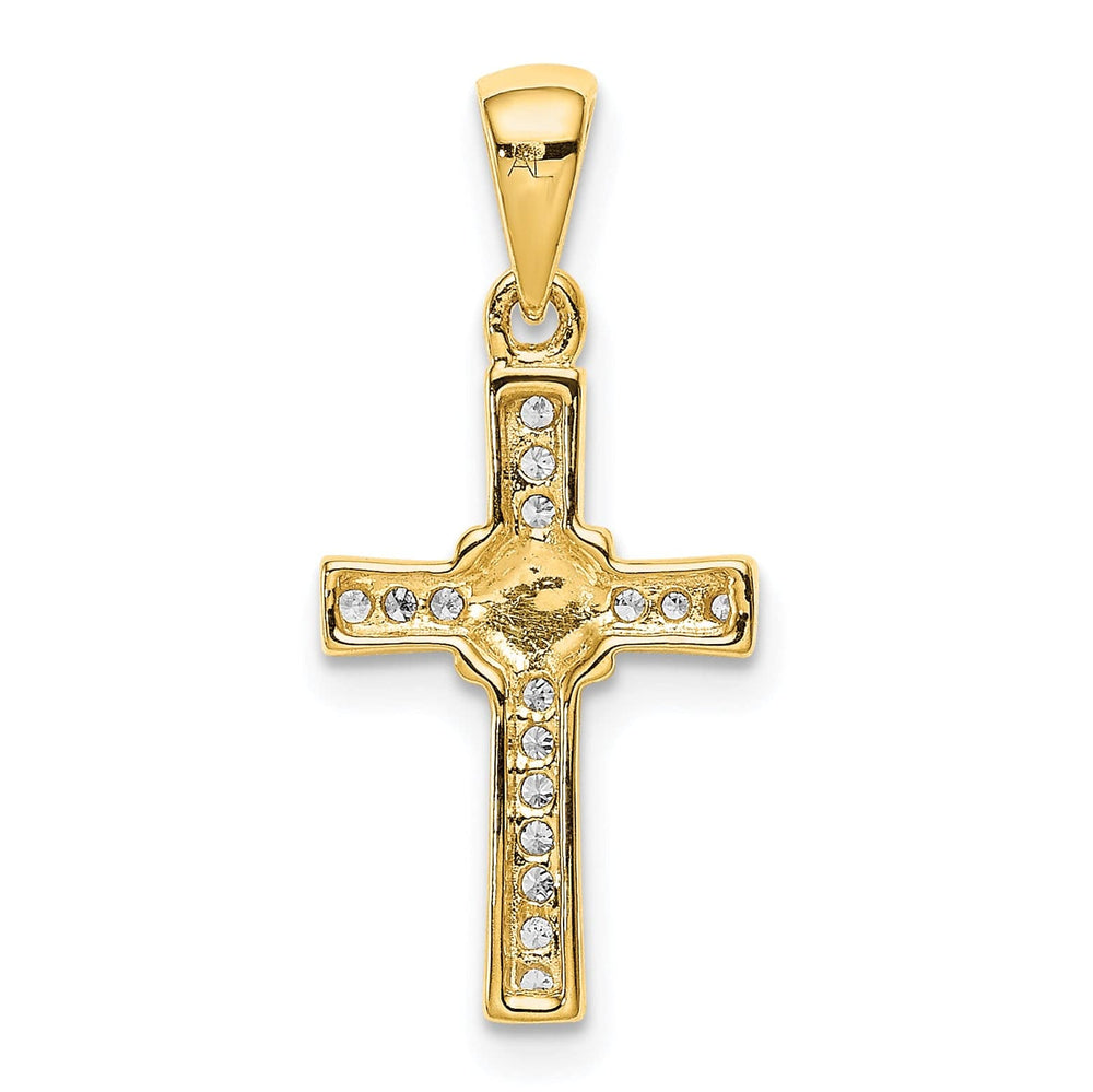 Lovely Rita's Pendants & Charms 14k Two Tone Gold 1/6 CT Diamond Latin Cross Design Pendant