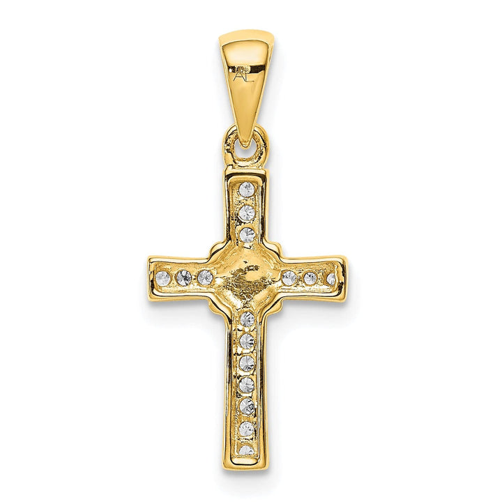 Lovely Rita's Pendants & Charms 14k Two Tone Gold 1/6 CT Diamond Latin Cross Design Pendant