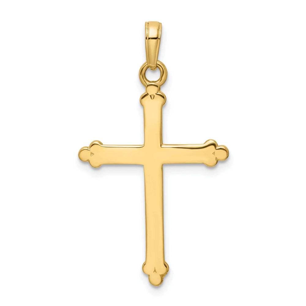 Lovely Rita's Pendants & Charms 14K Two Tone Gold Artistic Design Budded Cross Pendant