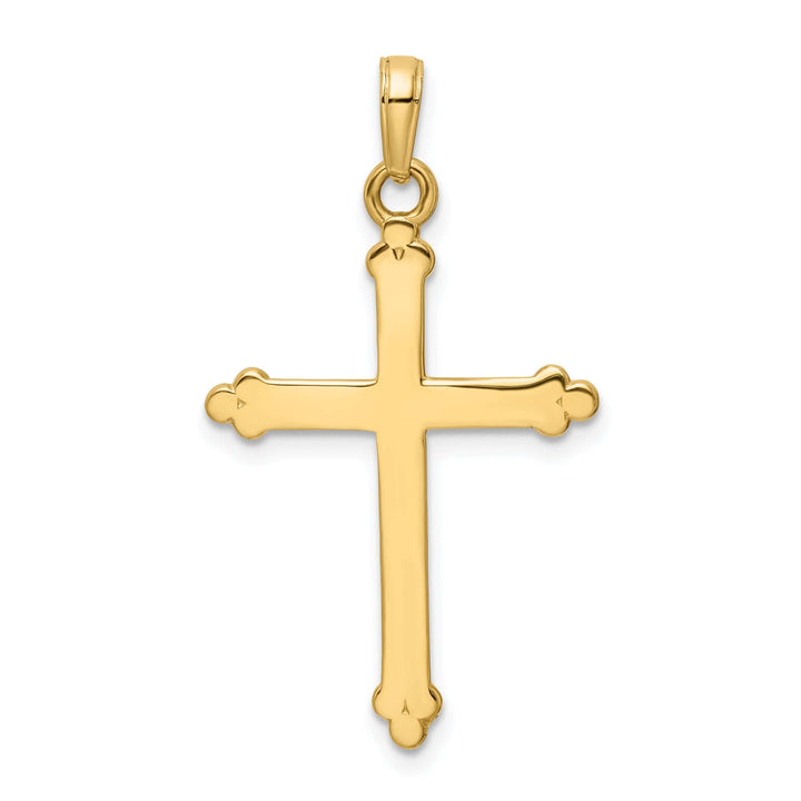 Lovely Rita's Pendants & Charms 14K Two Tone Gold Artistic Design Budded Cross Pendant