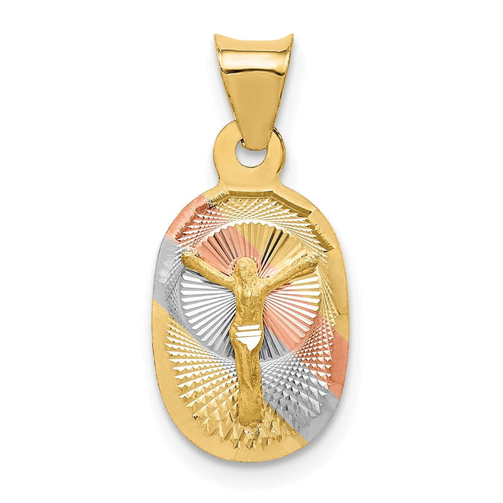 Lovely Rita's Pendants & Charms 14K Two Tone Gold Bold D.C Corpus Oval Pendant