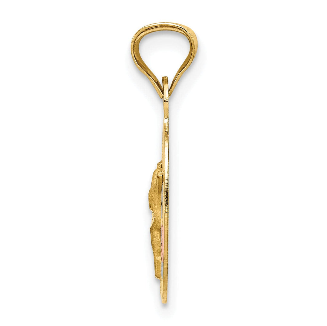 Lovely Rita's Pendants & Charms 14K Two Tone Gold Bold D.C Corpus Oval Pendant