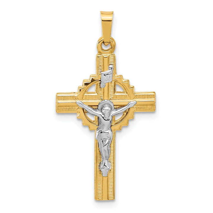 Lovely Rita's Pendants & Charms 14K Two-Tone Gold Classic INRI Iona Crucifix Cross Pendant