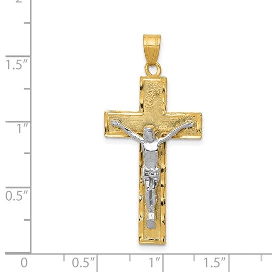 Lovely Rita's Pendants & Charms 14k Two-tone Gold Cut Crucifix Pendant