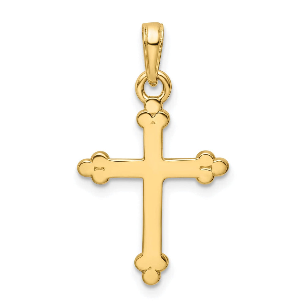 Lovely Rita's Pendants & Charms 14K Two Tone Gold D.C Budded Modern Cross Pendant