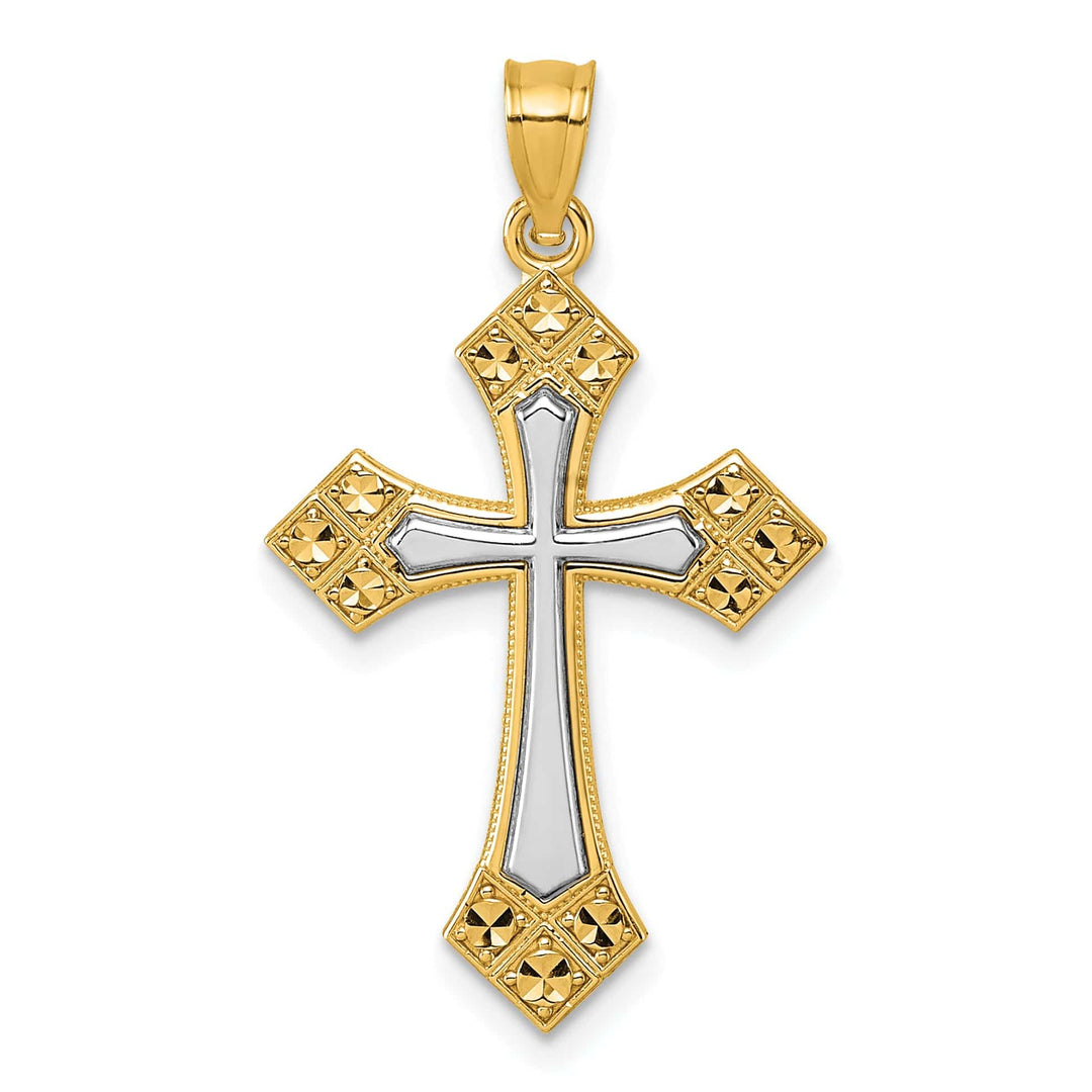 Lovely Rita's Pendants & Charms 14K Two Tone Gold D.C Passion Cross Pendant