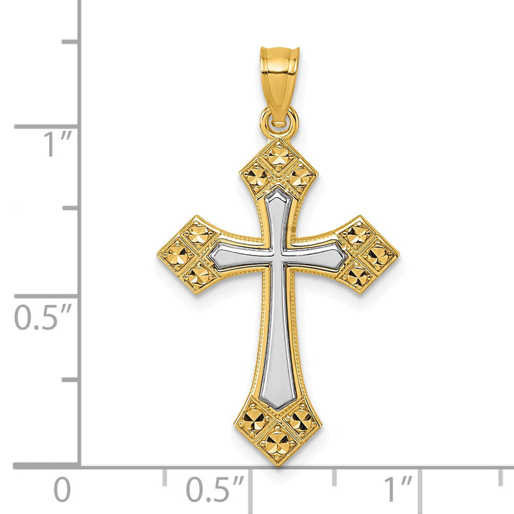 Lovely Rita's Pendants & Charms 14K Two Tone Gold D.C Passion Cross Pendant