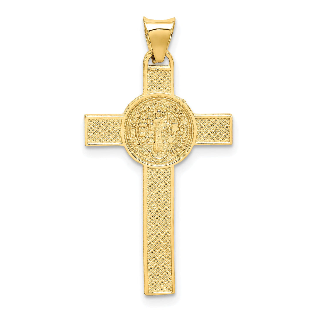 Lovely Rita's Pendants & Charms 14K Two-Tone Gold Elegant Iona St. Benedict Reversible Crucifix