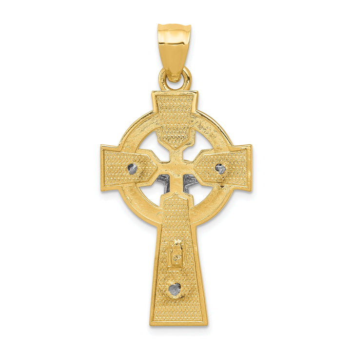 Lovely Rita's Pendants & Charms 14K Two-Tone Gold Elegant Polished Celtic INRI Crucifix Cross