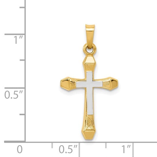 Lovely Rita's Pendants & Charms 14k Two-tone Gold Hollow Cross Pendant