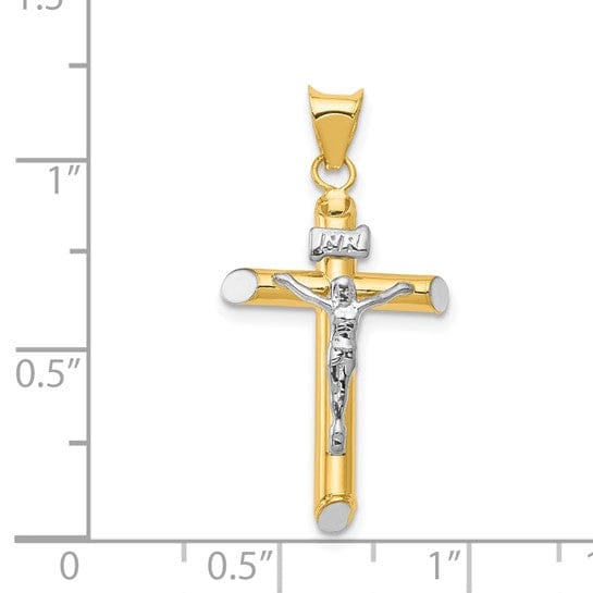Lovely Rita's Pendants & Charms 14k Two Tone Gold INRI Crucifix Pendant