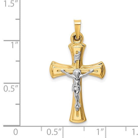 Lovely Rita's Pendants & Charms 14k Two-tone Gold INRI Hollow Crucifix Pendant