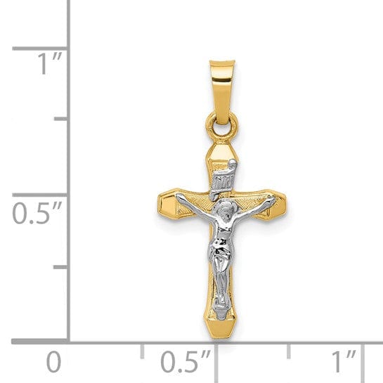 Lovely Rita's Pendants & Charms 14k Two-tone Gold INRI Hollow Crucifix Pendant