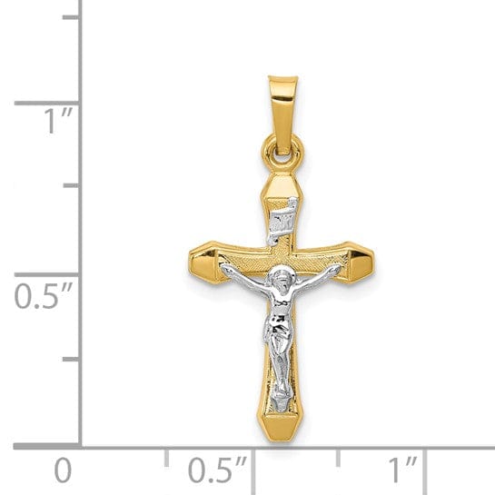 Lovely Rita's Pendants & Charms 14k Two-tone Gold INRI Hollow Crucifix Pendant