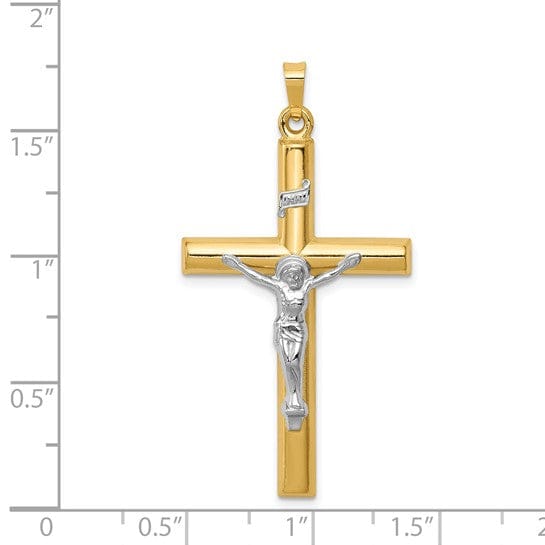 Lovely Rita's Pendants & Charms 14k Two-tone Gold INRI Hollow Crucifix Pendant