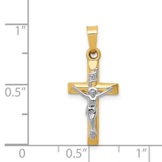 Lovely Rita's Pendants & Charms 14k Two-tone Gold INRI Hollow Crucifix Pendant
