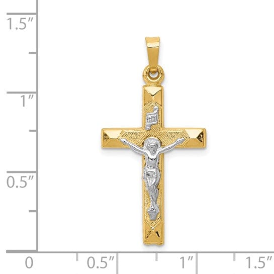 Lovely Rita's Pendants & Charms 14k Two-tone Gold INRI Hollow Crucifix Pendant