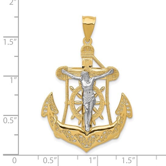 Lovely Rita's Pendants & Charms 14k Two tone Gold Mariner's Cross Pendant