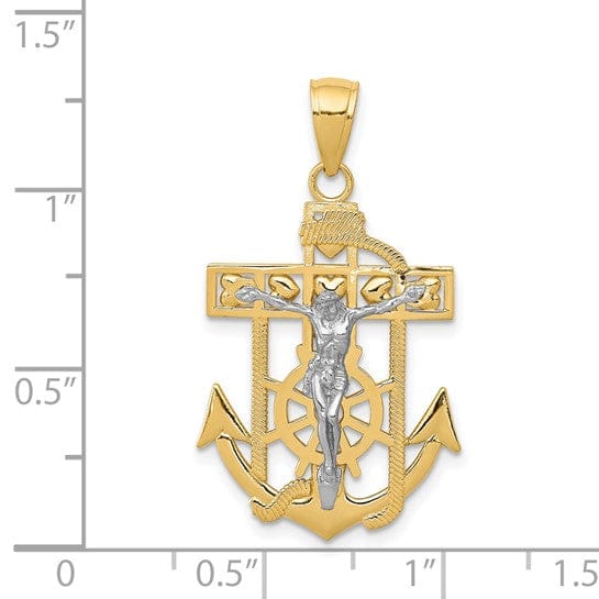 Lovely Rita's Pendants & Charms 14k Two tone Gold Mariner's Crucifix Pendant