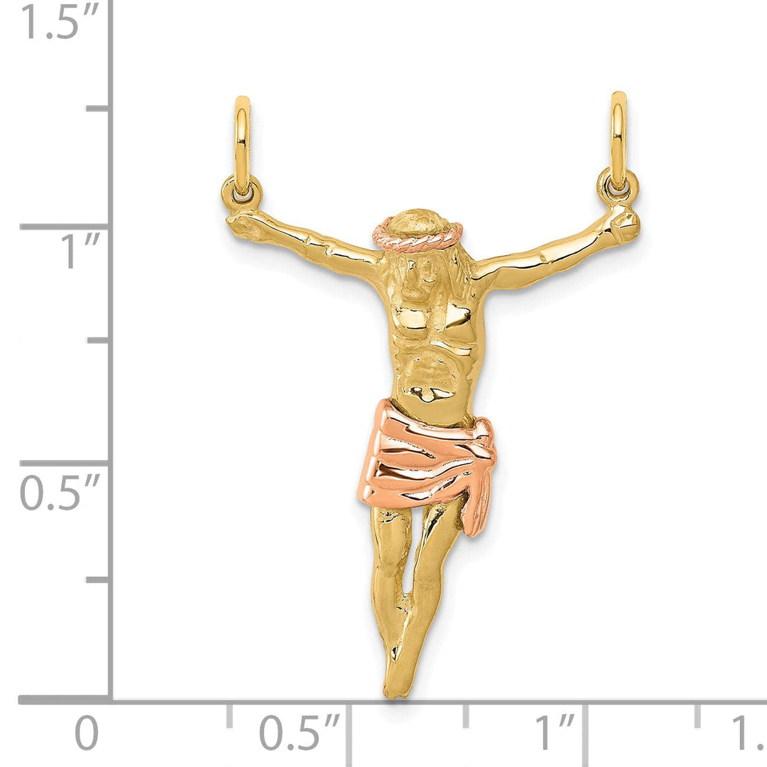 Lovely Rita's Pendants & Charms 14K Two-Tone Gold Sleek Rose Corpus Pendant