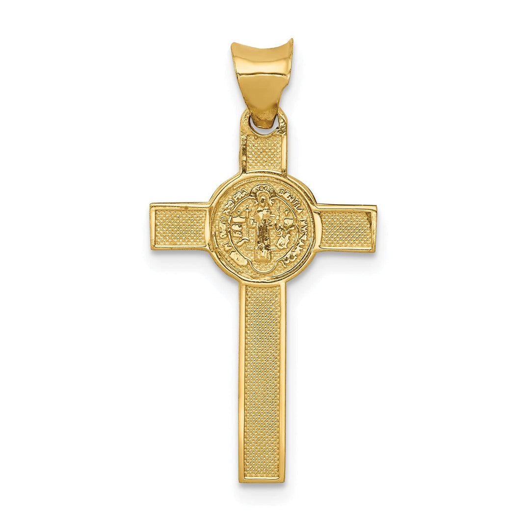 Lovely Rita's Pendants & Charms 14K Two-Tone Gold Timeless Celtic St. Benedict Crucifix Medal